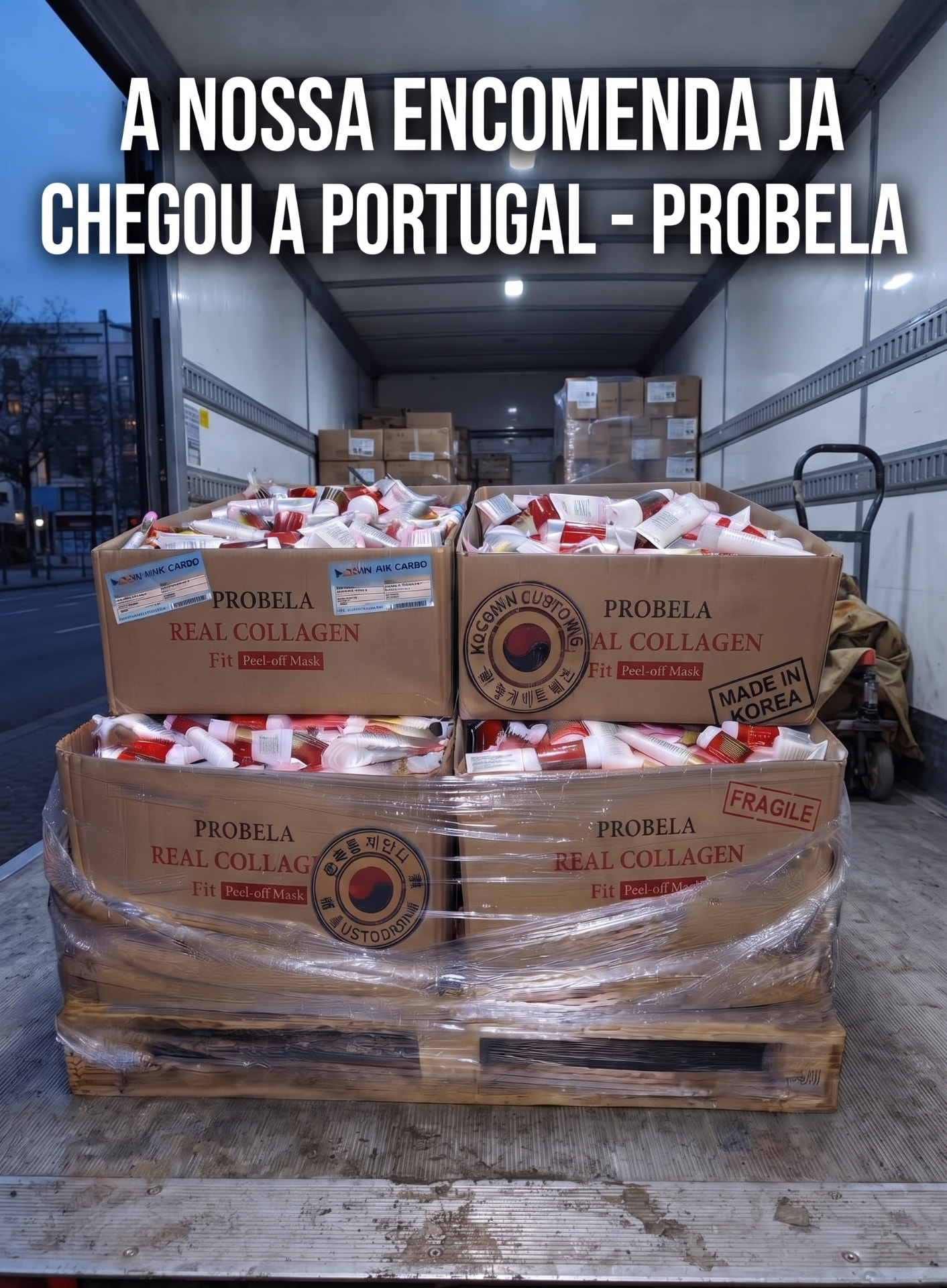 Encomenda de PROBELA Real Collagen Fit Mask descarregada em Portugal