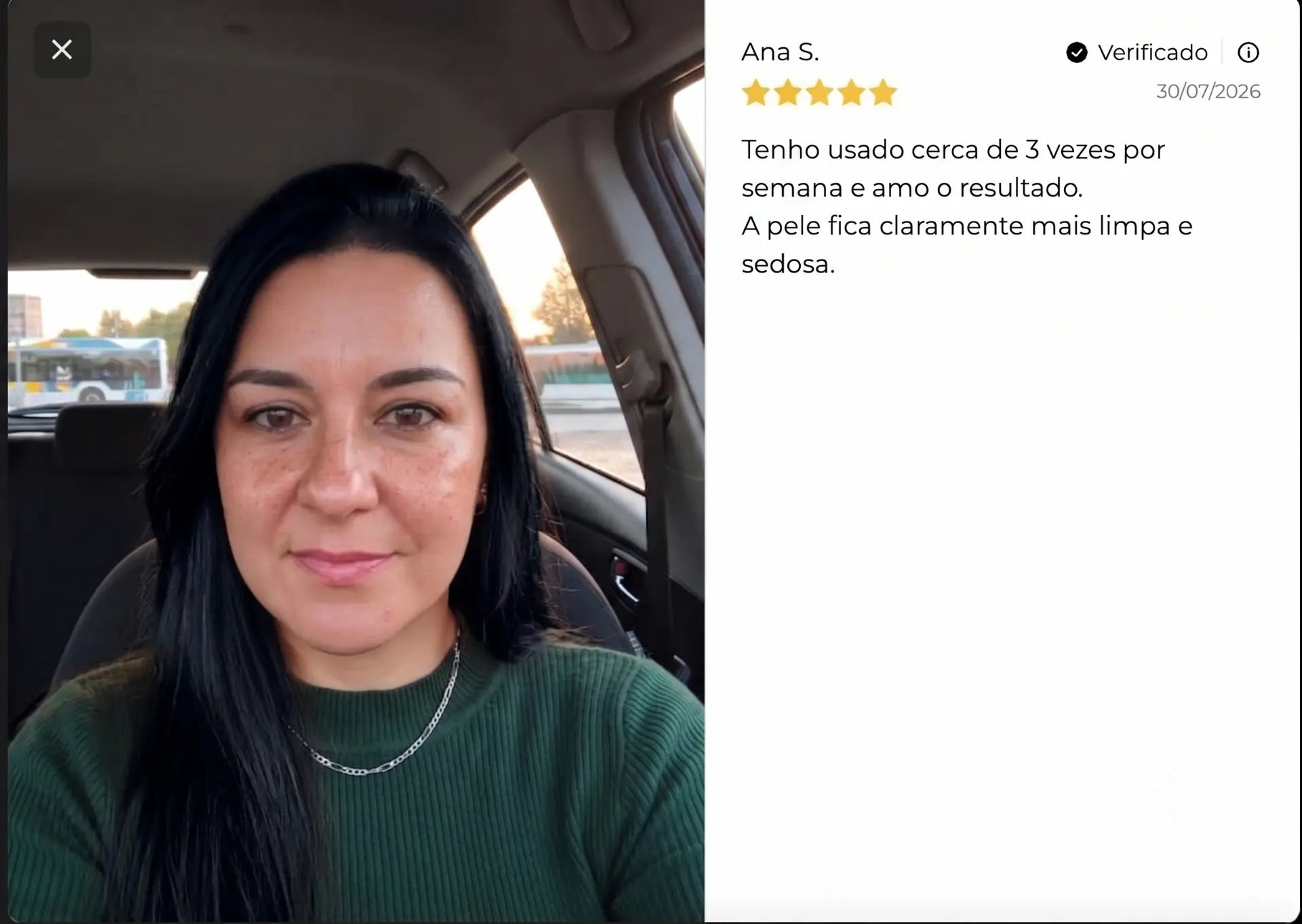 Avaliação com foto de Ana S. sobre a PROBELA Real Collagen Fit Mask