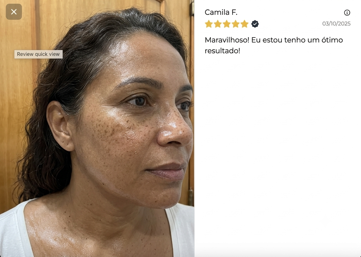 Avaliação com foto de Camila F. sobre a PROBELA Real Collagen Fit Mask