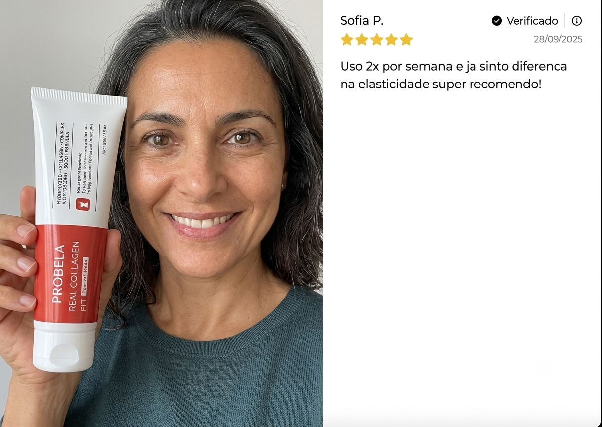 Avaliação com foto de Sofia P. sobre a PROBELA Real Collagen Fit Mask