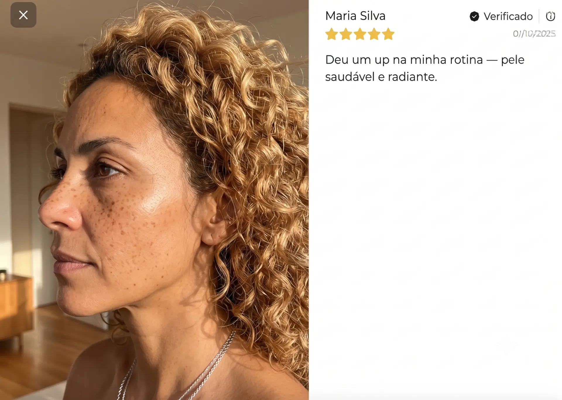 Avaliação com foto de Maria Silva sobre a PROBELA Real Collagen Fit Mask